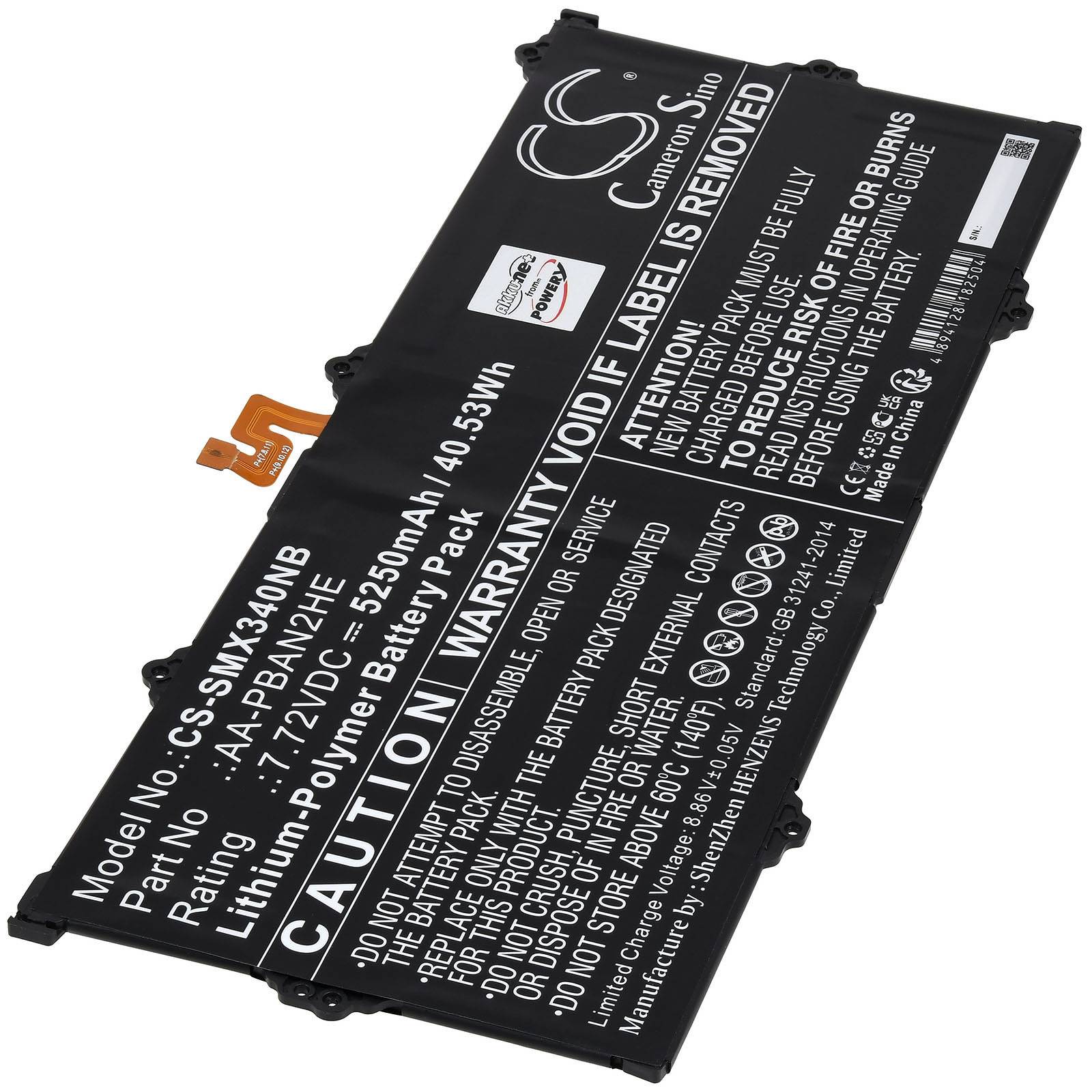Powery Akku für Laptop Samsung XE340XDA-KA1US, 7,72V, Li-Polymer