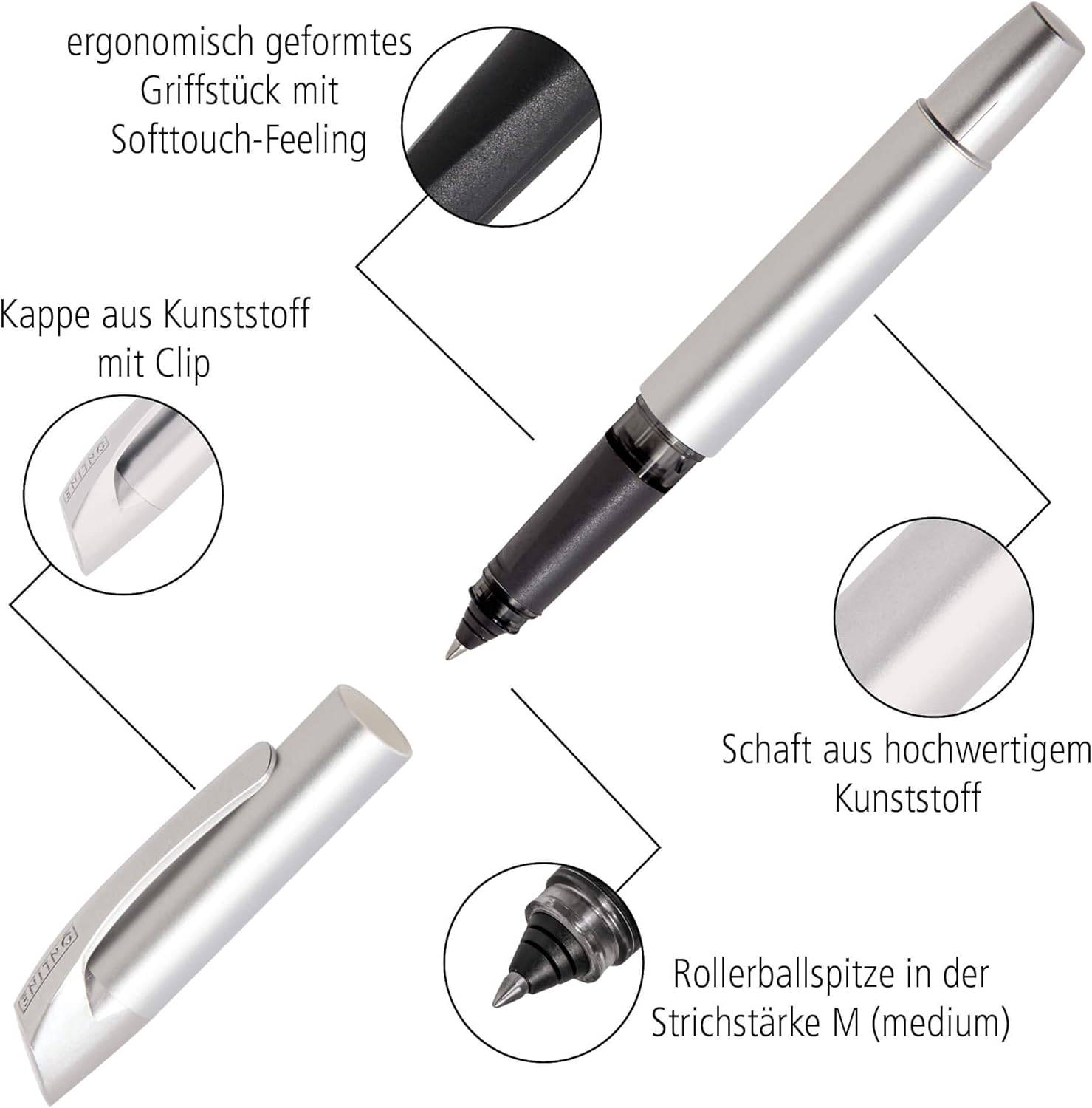 ONLINE Campus Ergonomischer Schulfüller + Patronen-Rollerball Set Türkis 3-tlg