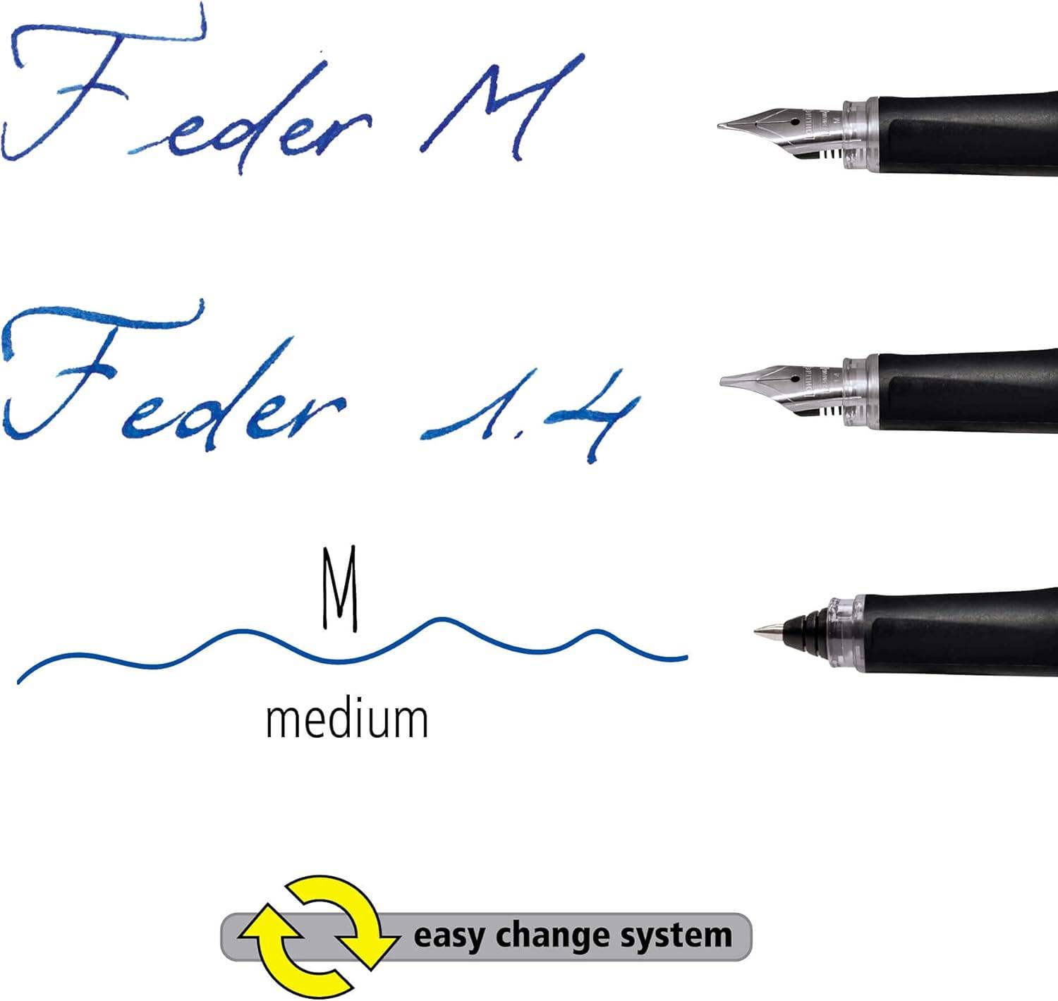ONLINE Campus Ergonomischer Schulfüller + Patronen-Rollerball Set Türkis 3-tlg