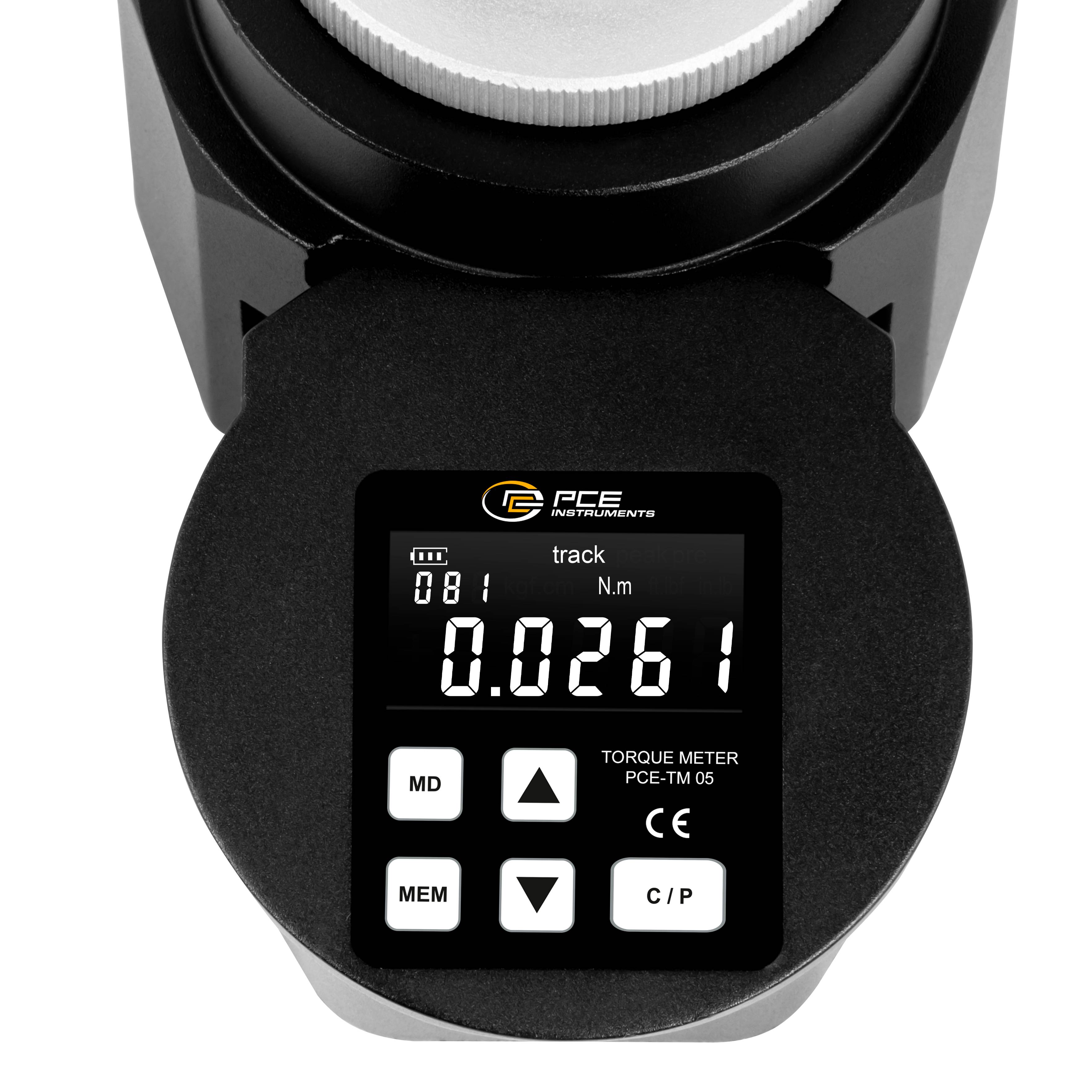 PCE Instruments Drehmomentmessgerät PCE-TM 05 |Echtzeit- |Spitzenwert- |Pre-Modus |Einheiten Nm |lbf ft |kgf cm |Ibf in