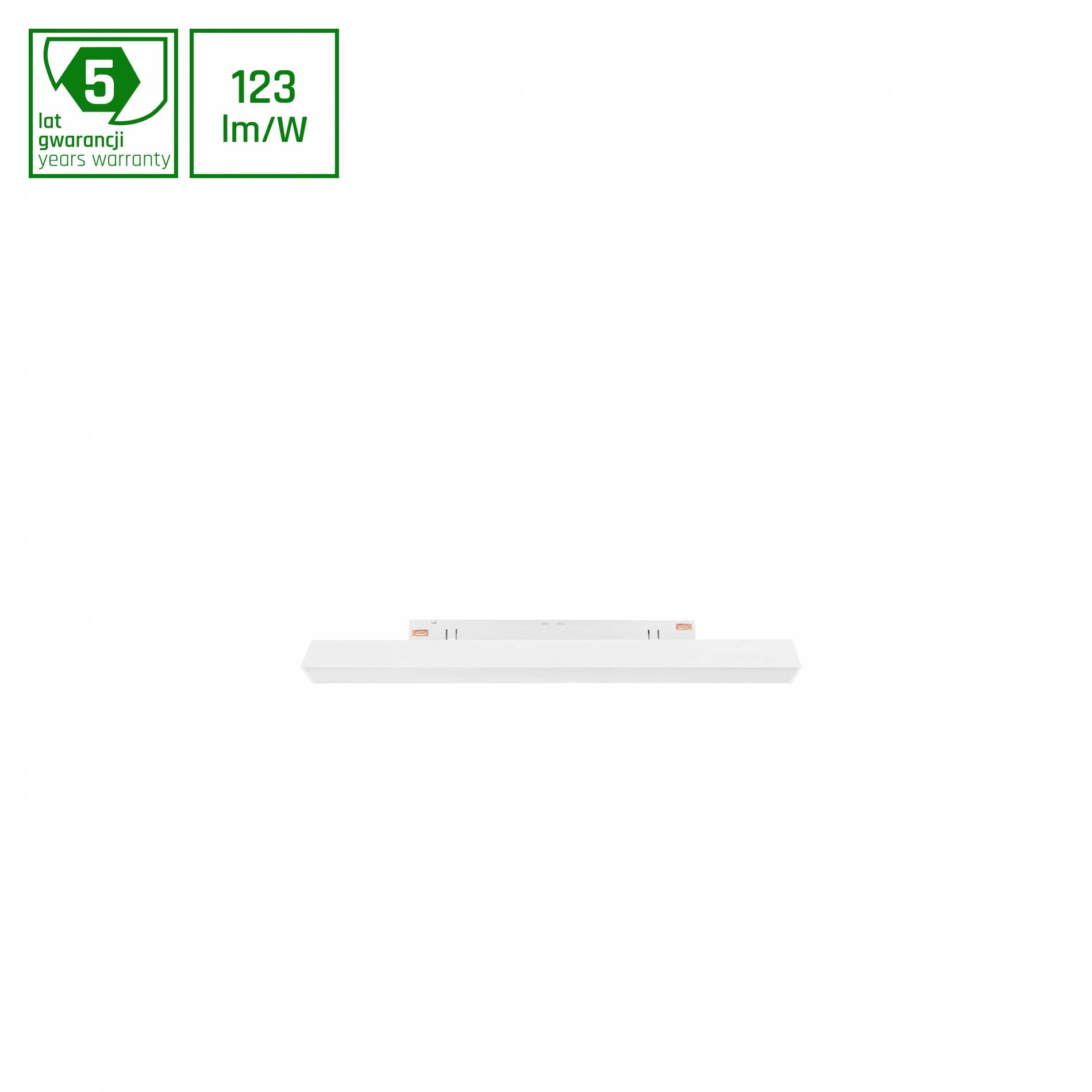 SYSTEM SHIFT 48V Line S 8W – Weiß, 304mm, CCT-Switch (2700-4000K), RA90