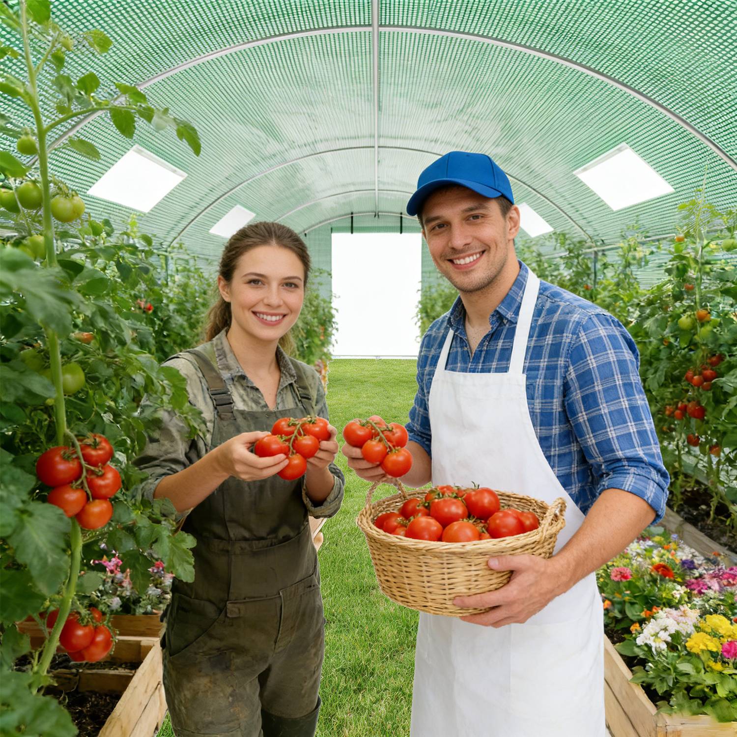 300x600x200 cm Foliengewächshaus Winterfest mit verstärktem Stahlgestell, 6 Fenster & 2 Türen, 140g/m² PE UV-beständig, Tomaten Gewächshaus mit