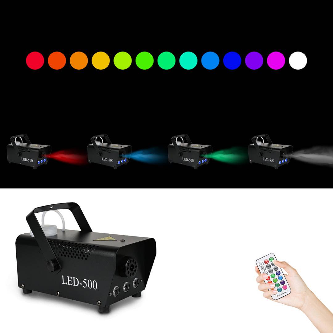 500W Nebelmaschine mit RGB 13 LED Bühnenlicht Fog Machine Fogger Rauchmaschine Bodennebelmaschine Nebelgerät Fogger Nebler