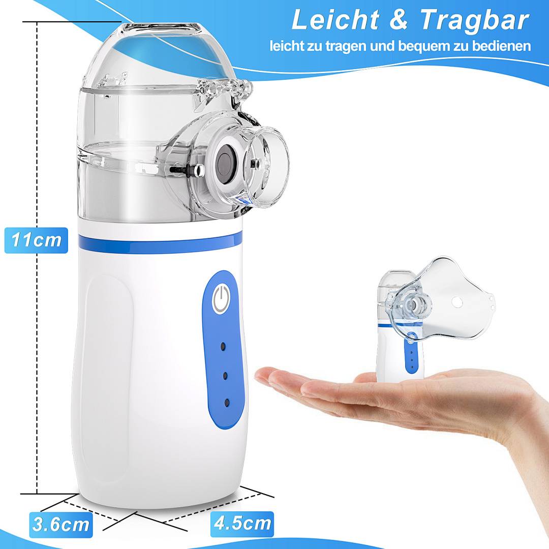 Inhalator Inhaliergerät Vernebler für Erwachsene Kinder Zerstäuber Inhalationsgerät Mini-Inhalator Medizinischer Kompakt-Inhalator Nano Husten