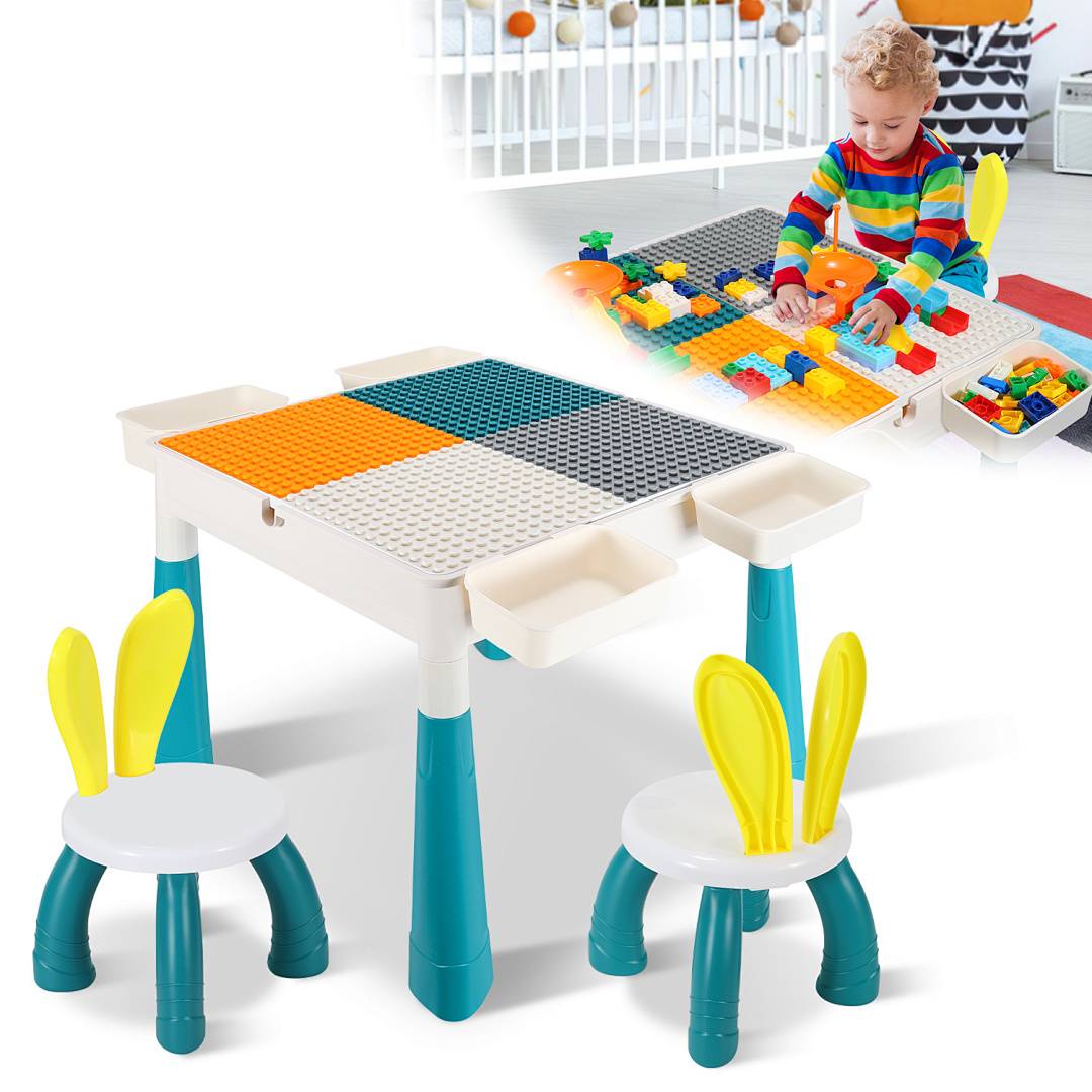 Kindermöbel Kindersitzgruppe Kindertisch mit 2 Stühle Kinder Tabelle Kleinkind Schreibtisch Bausteintisch Tisch
