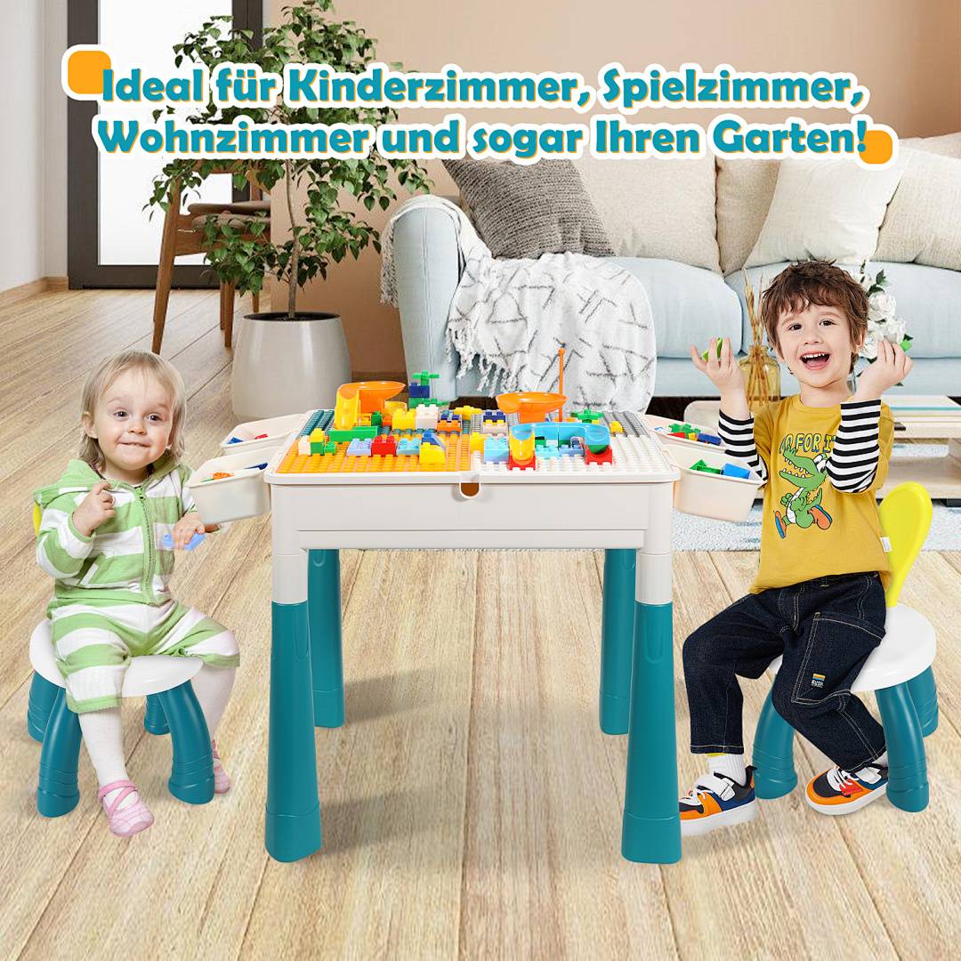 Kindermöbel Kindersitzgruppe Kindertisch mit 2 Stühle Kinder Tabelle Kleinkind Schreibtisch Bausteintisch Tisch