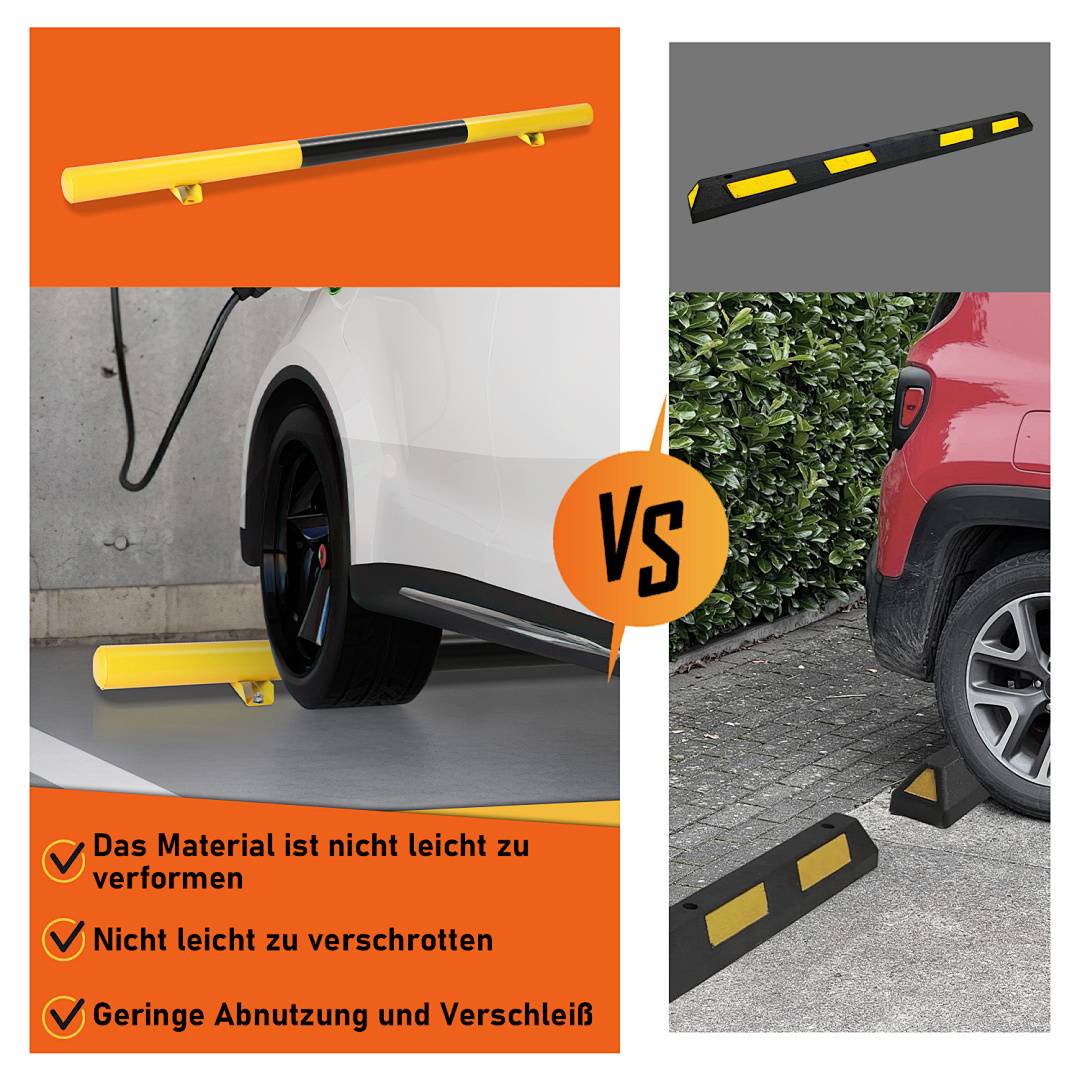 Radstopper 180cm Parkplatzbegrenzung Garagenstopper Garage Parkhilfe Parkstopper Reifenstopper