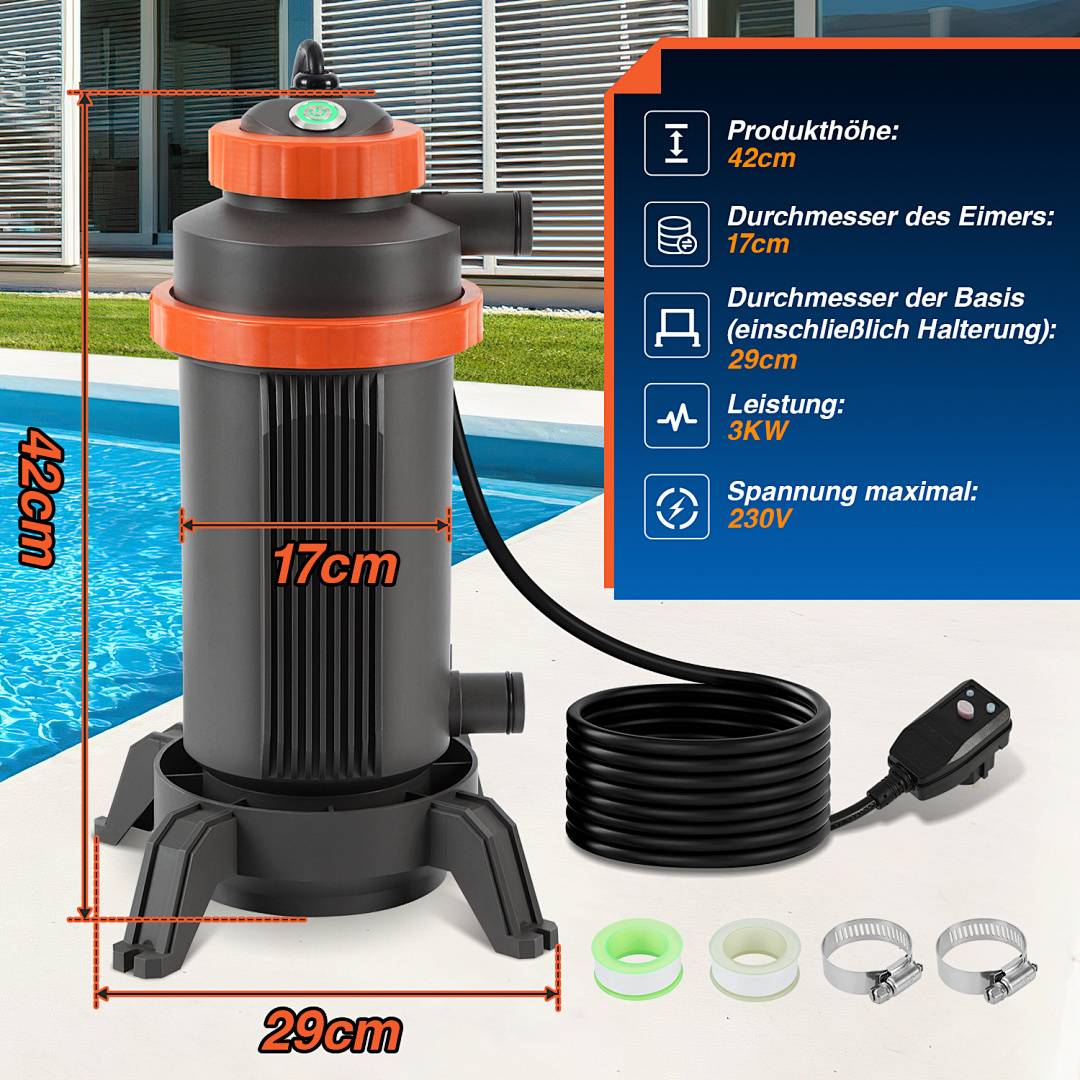 Poolheizung Wärmetauscher Edelstahl Schwimmbad Schwimmbadwärmetauscher Pool-Heizung Bath Poolwärmetauscher Schwimbad