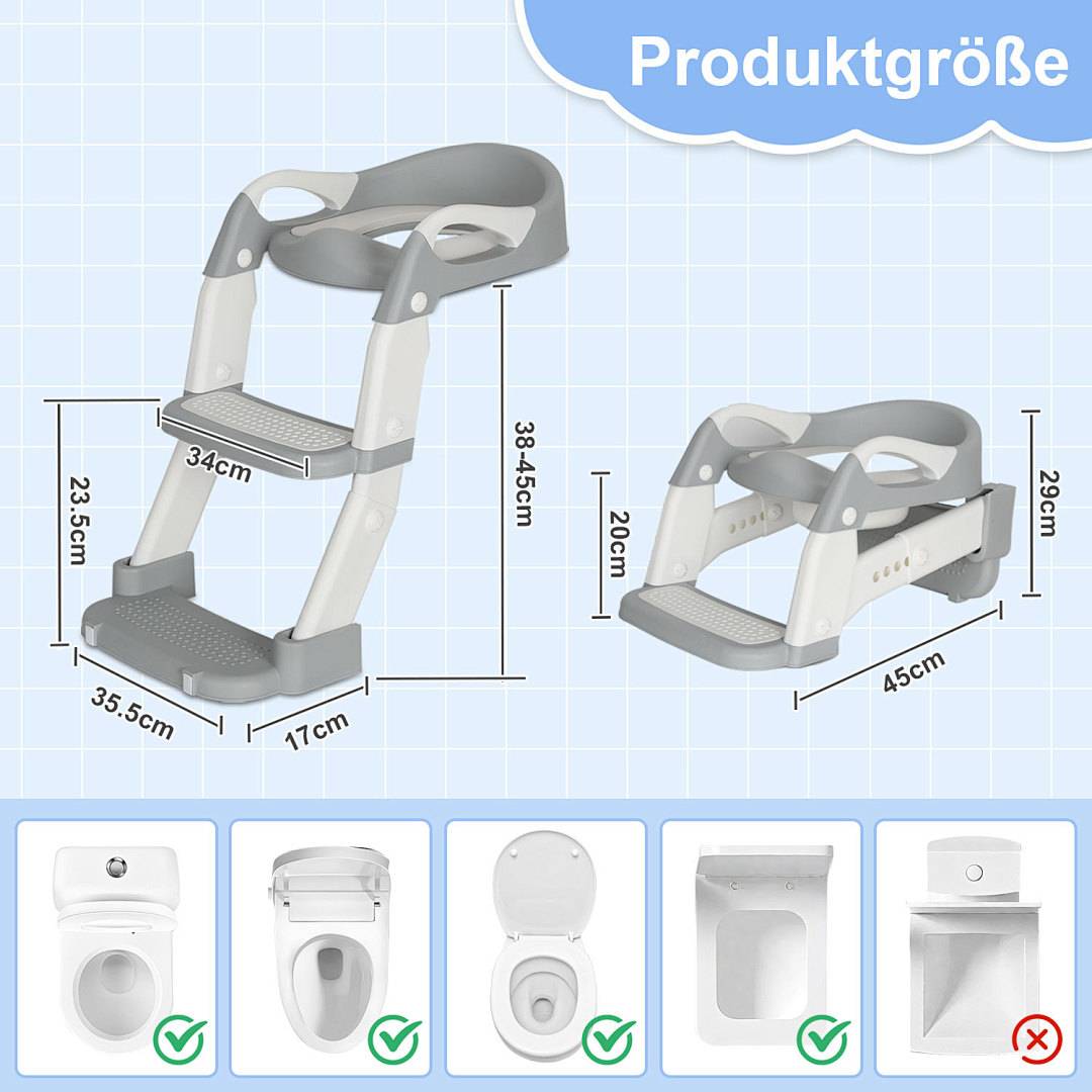 Toilettentrainer Toilettensitz Kinder WC Sitz Töpfchen mit Treppe für 1-7 Baby Lerntöpfchen Toilette