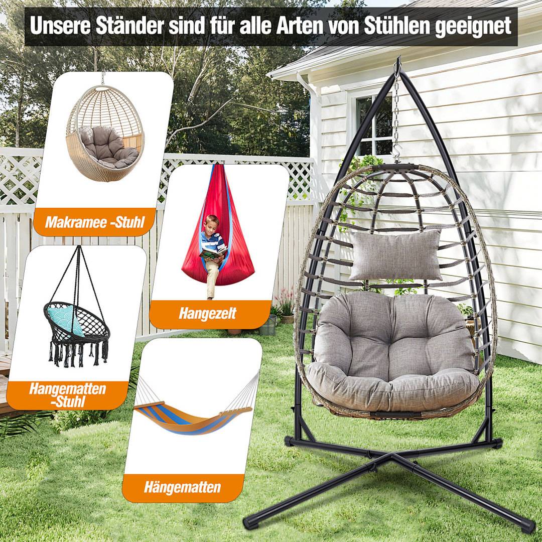 Hängesesselgestell Hängesessel Gestell Hängestuhlgestell 150 kg Outdoor Indoor Metall Hängesitzständer Gestell für hängesessel Hängestuhlstä