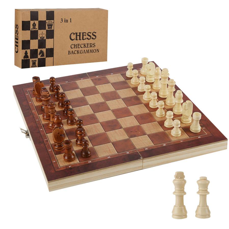 Schachspiel Schach 3 in1 29*29CM Backgammon Dame Schach Schachspiel Würfel Spielbrett Geschenk Albatros
