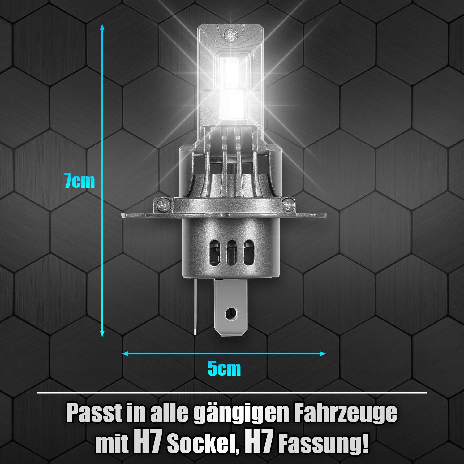H4 LED-Scheinwerferlampe 30W 12V 2500LM 6500K IP65 Plug & Play 2er-Set für Auto/Motorrad