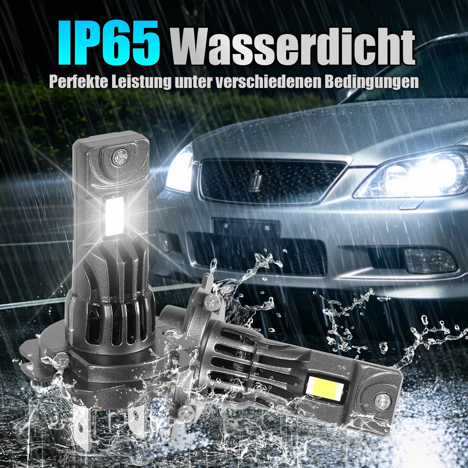 H7 LED-Scheinwerferlampe 30W 12V 2500LM 6500K IP65 Plug & Play 2er-Set für Auto/Motorrad