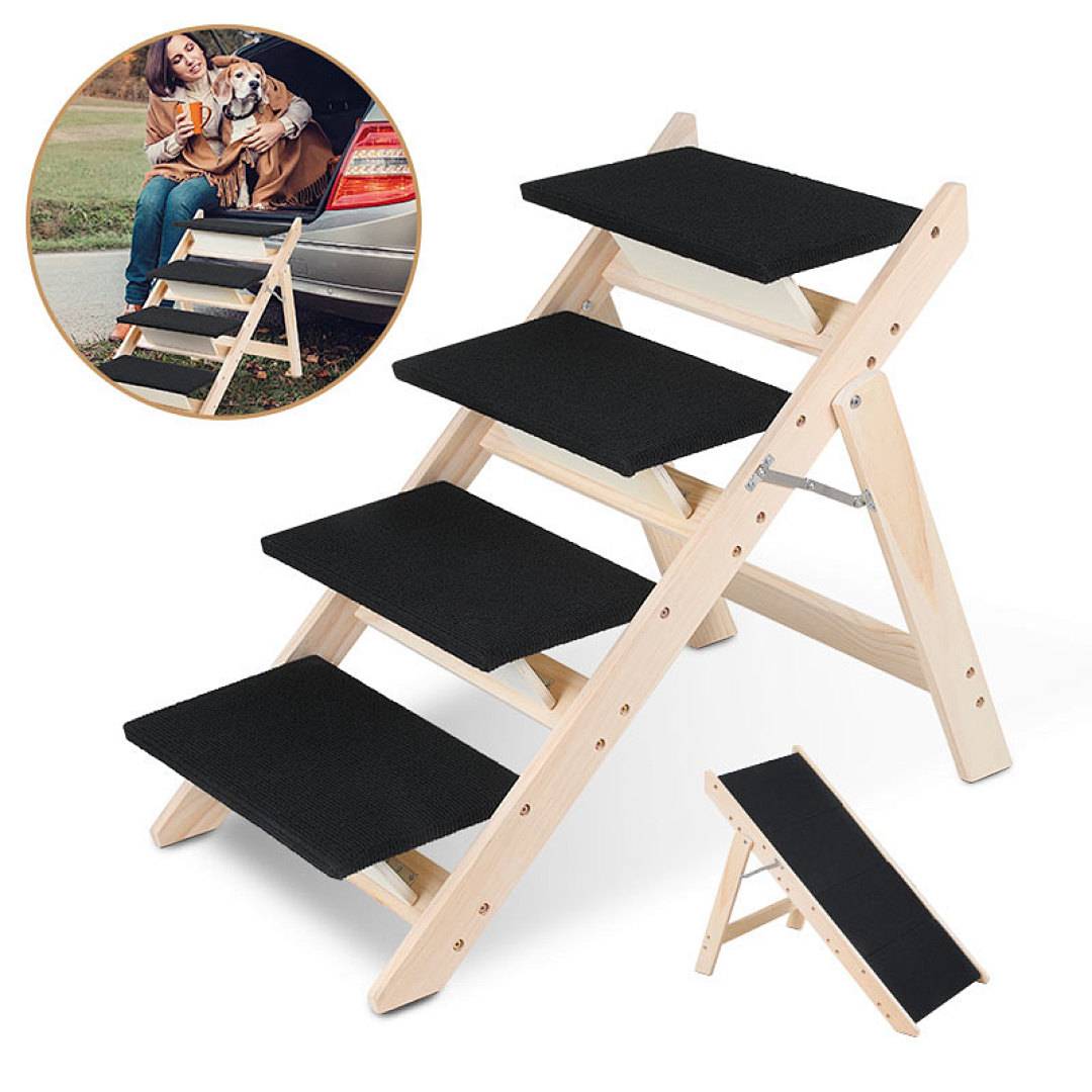 Hundetreppe Hunderampe 2 in 1 Faltbar Einstiegshilfe Tiertreppe Tierrampe Haustiertreppe Rampe Einstieghilfe
