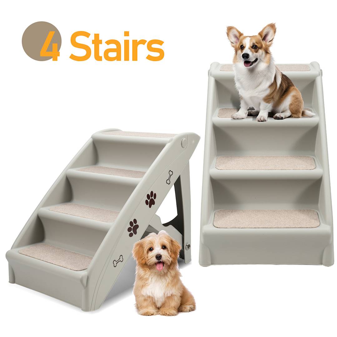 Hunderampe Hundetreppe 4 Stufen Klappbar Einstiegshilfe Tiertreppe Tierrampe Haustiertreppe Rampe Einstieghilfe
