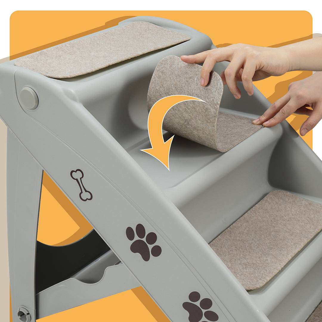 Hunderampe Hundetreppe 4 Stufen Klappbar Einstiegshilfe Tiertreppe Tierrampe Haustiertreppe Rampe Einstieghilfe