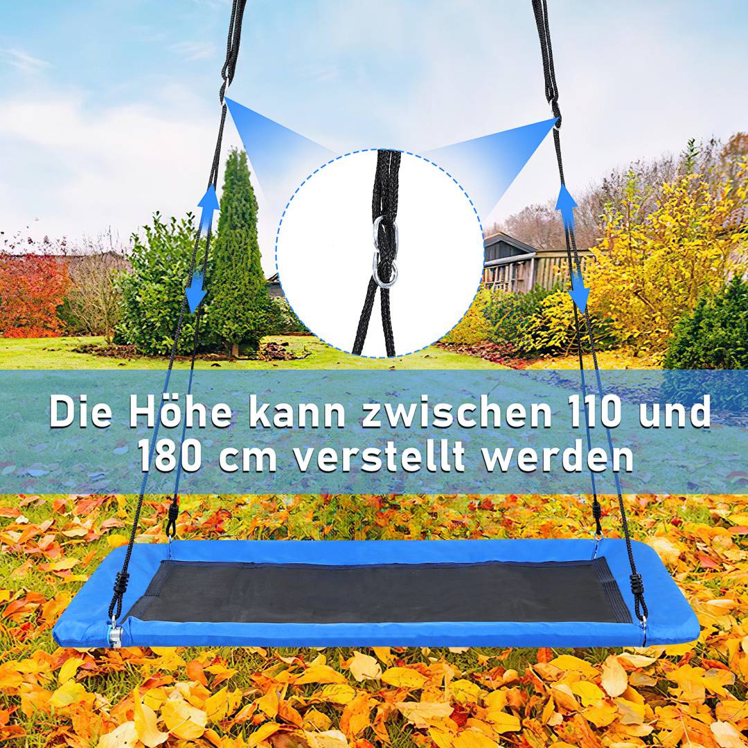 Nestschaukel Tellerschaukel Schaukel 160CM Bis 300kg Kinderschaukel Gartenschaukel Mehrkindschaukel Schaukelsitz Garten-schauke Baumschaukel