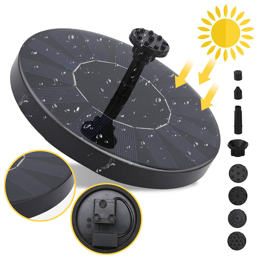 Solarpumpe Teichpumpe Solar Springbrunnen 190L/H Fontäne Garten Wasserspiel Brunnen Pumpe solar springbrunnen