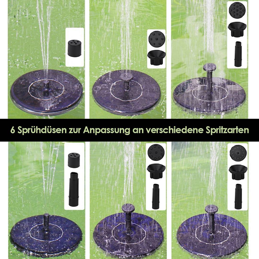 Solarpumpe Teichpumpe Solar Springbrunnen 190L/H Fontäne Garten Wasserspiel Brunnen Pumpe solar springbrunnen