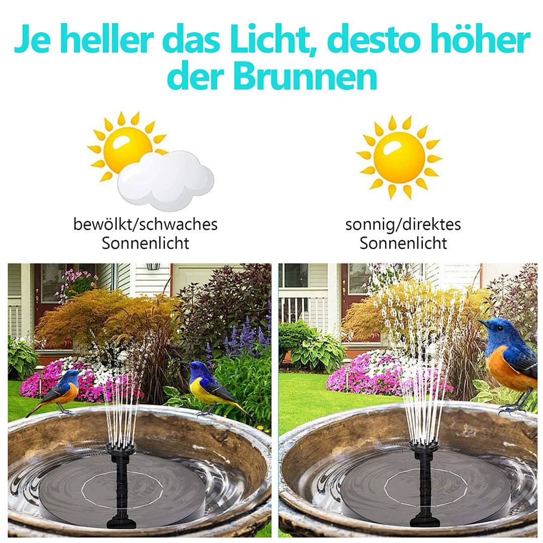 Solarpumpe Teichpumpe Solar Springbrunnen 190L/H Fontäne Garten Wasserspiel Brunnen Pumpe solar springbrunnen