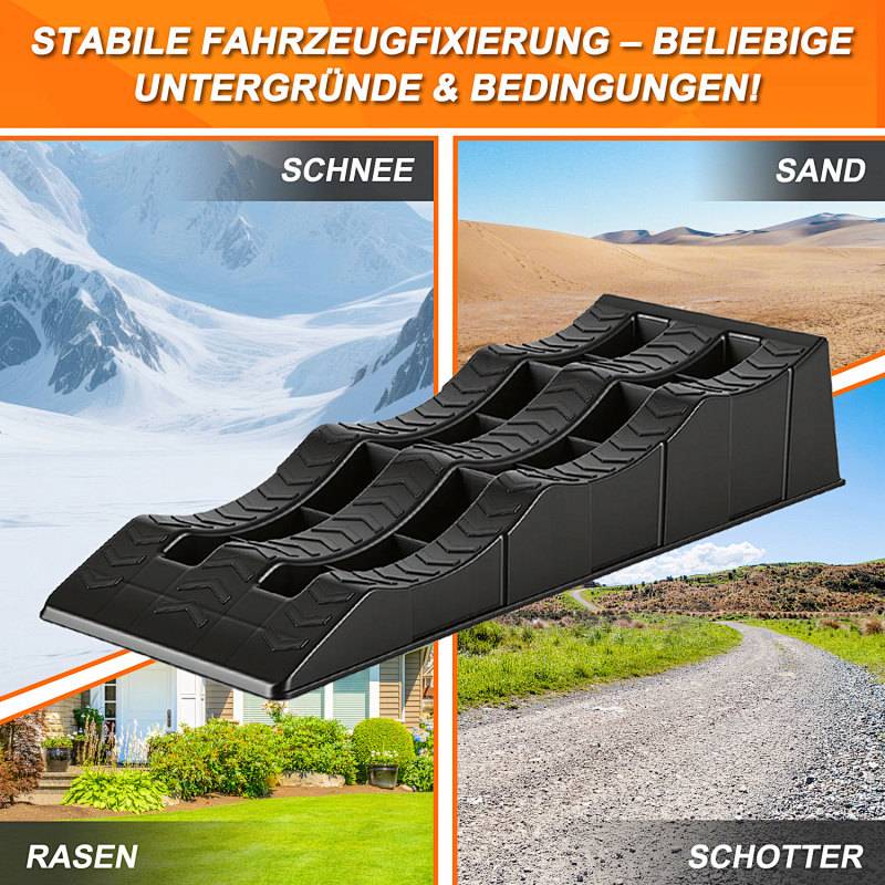 2x Auffahrkeile Wohnmobil Stufenkeil schwarz Keil Auffahr Stufen Wohnwagen Ramp Rampe