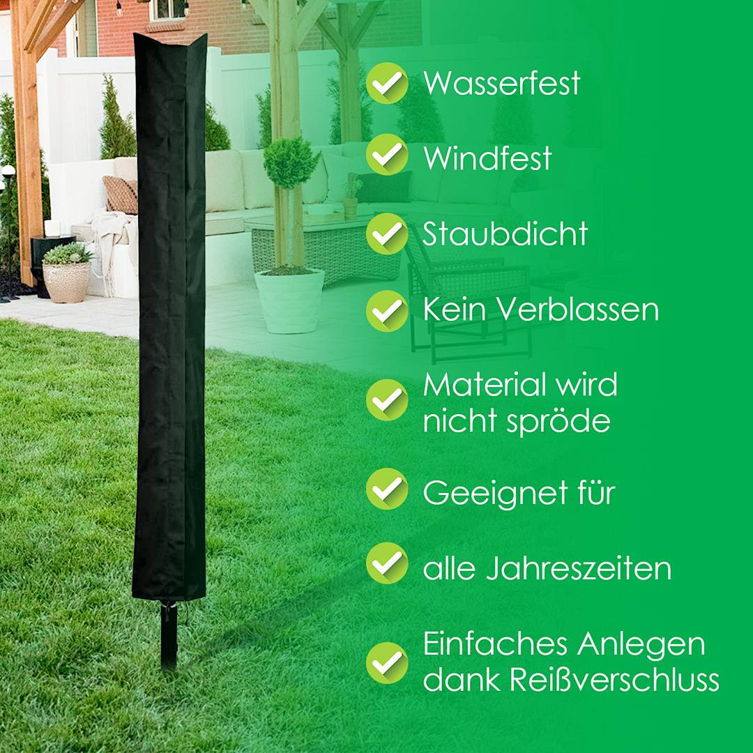 wäschespinne schutzhülle Wetterschutzhülle 168x28cm Sonnenschirm Wäscheständer UV- witterungsbest Schutzhaube Reisverschluss witterungsbeständi