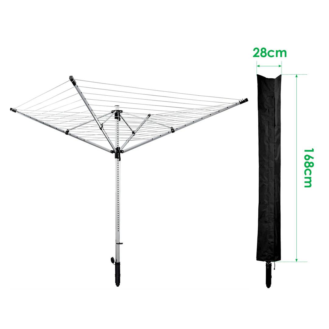 wäschespinne schutzhülle Wetterschutzhülle 168x28cm Sonnenschirm Wäscheständer UV- witterungsbest Schutzhaube Reisverschluss witterungsbeständi