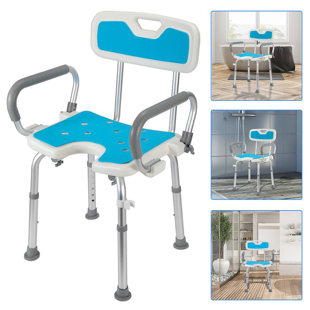 Badhocker Duschhocker Höhenverstellbarer mit matte Badestuhl Verstellbar Badehilfe Duschstuhl Quadrat Duschsitz