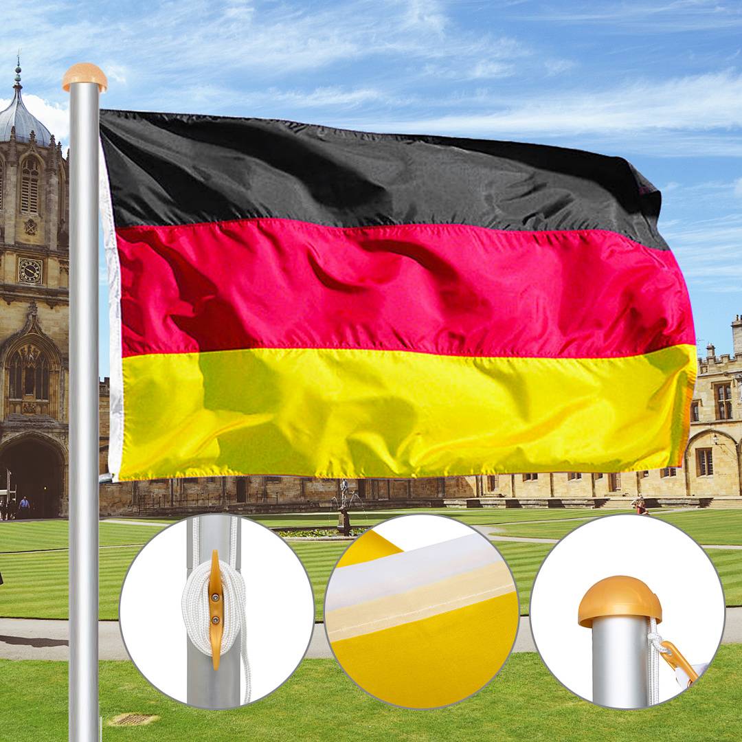 Fahnenmast Flaggenmast Fahnenstange Deutschlandflagge 6.5m Flagge Fahne Mast Deutschlandfahne Stange Flaggenstange