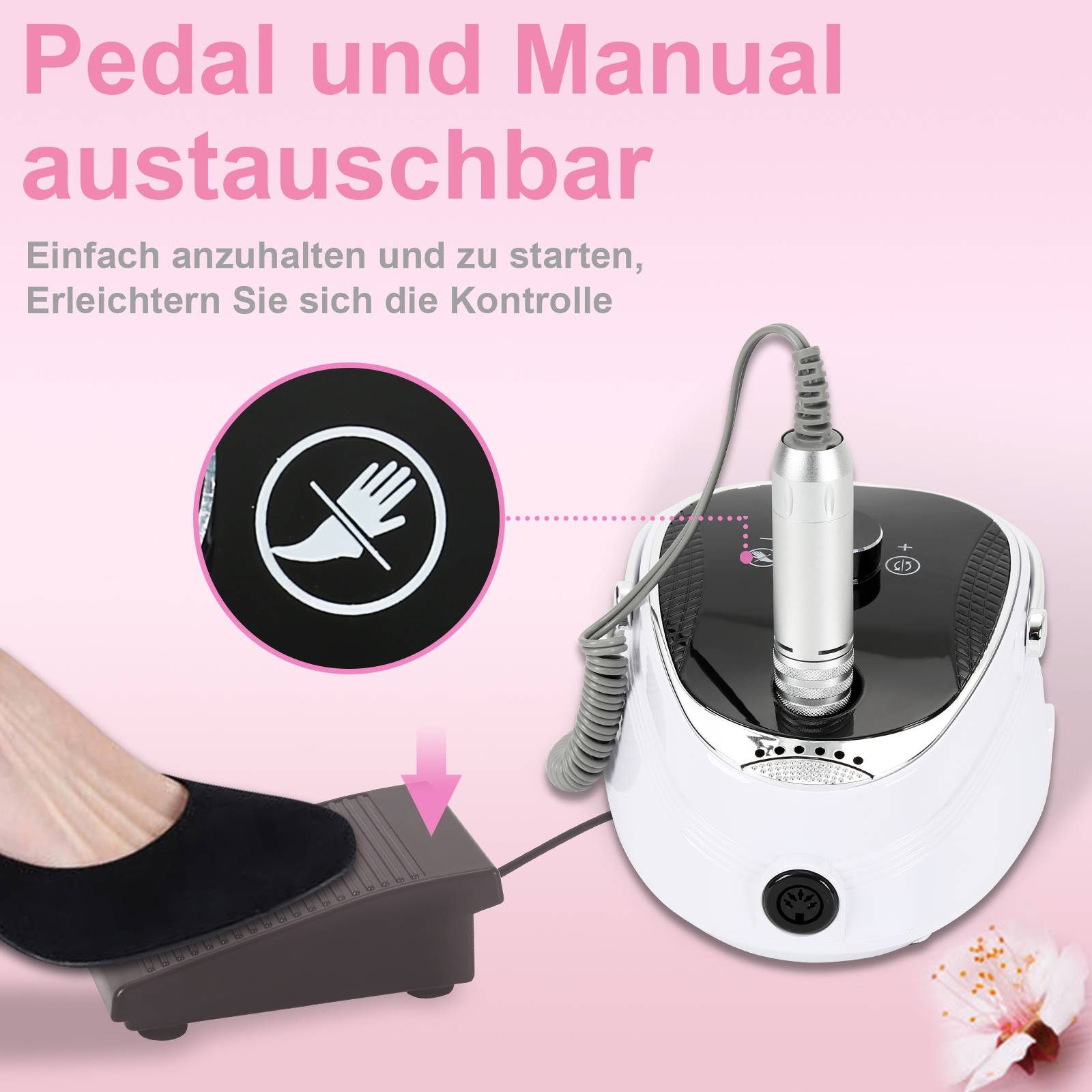 Elektrische Nagelfräser Maniküre Set Pediküre für Gelnägel 35000 U/min Nagelfeile Acrylnägel Wiederaufladbare Geschwindigkeit Einstellbar