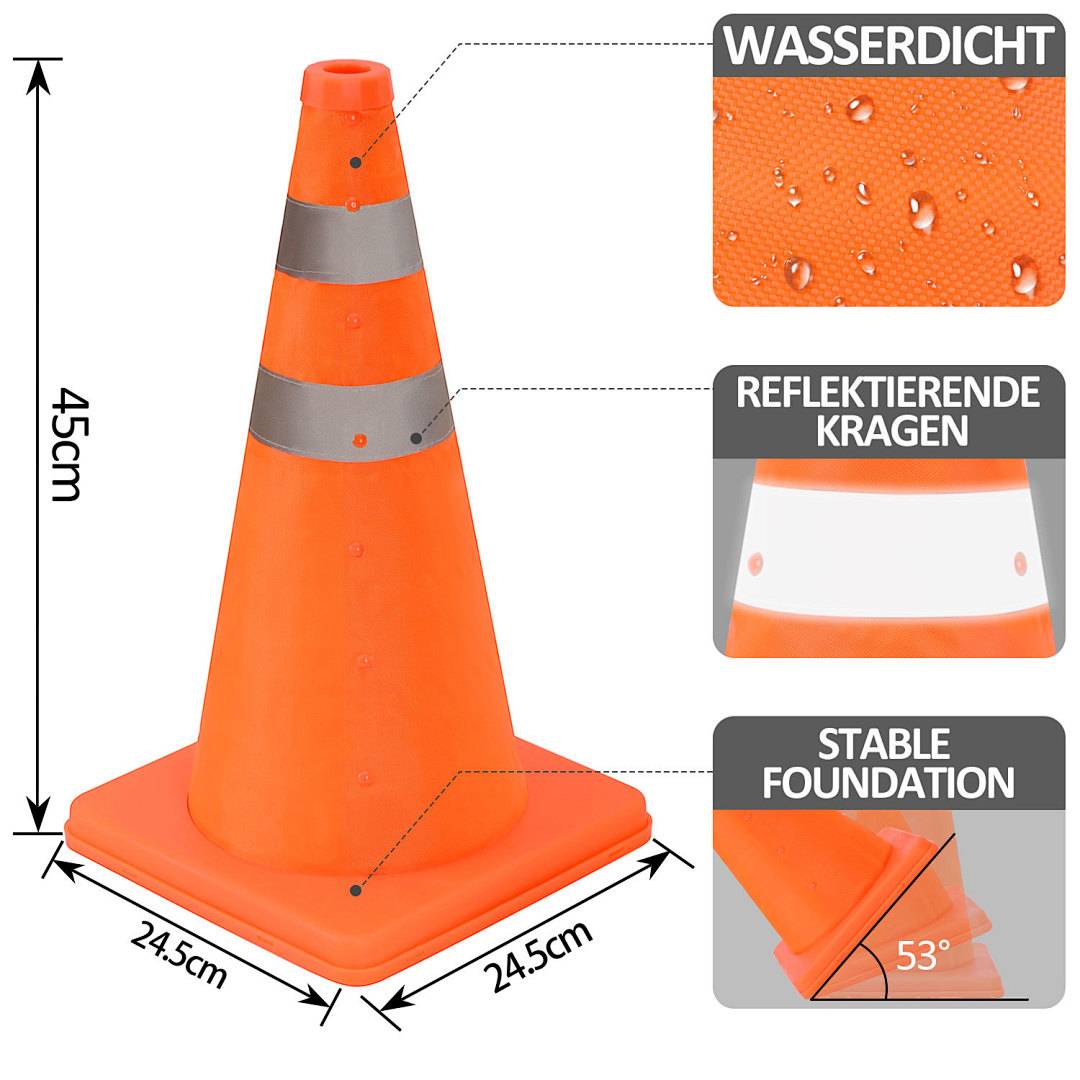 Pylonen Verkehrskegel Warnkegel Faltbar Verkehrsleitkegel verkehrshütchen Leitkegel Warnhütchen Reflektierende Warnleitkegel Absperrkegel