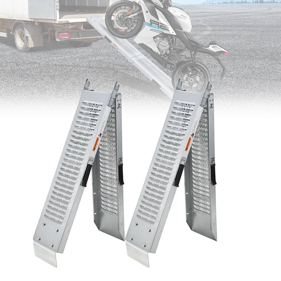 2X Auffahrrampe Auffahrschiene Laderampe 400kg Anhängerrampe Verladeschiene Verladerampe Rampe Auffahrrampen Motorradrampe