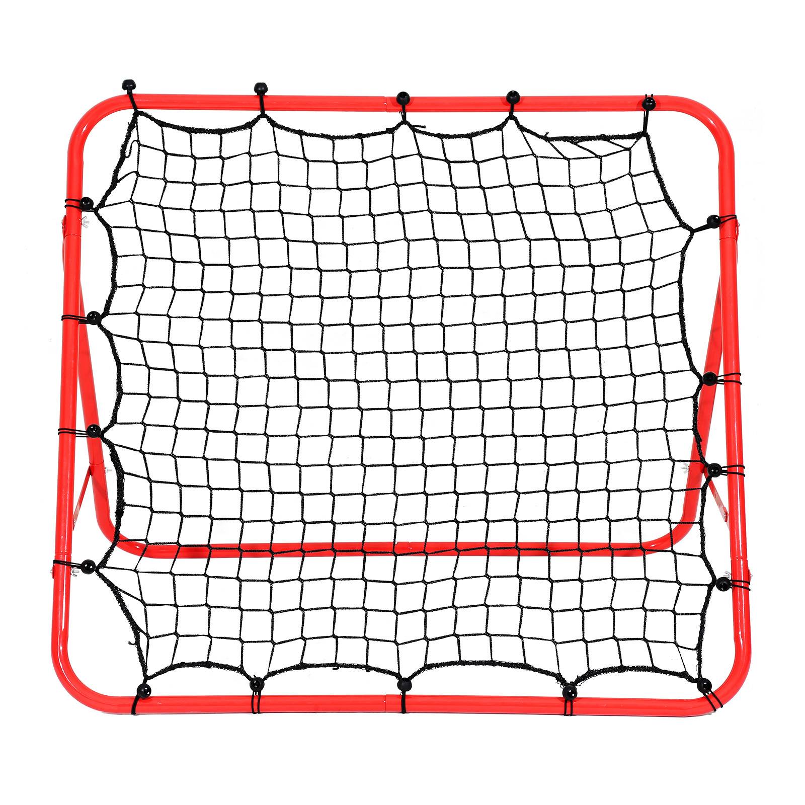 Fußball-Rückprallnetz mit Stahlrohrrahmen, verstellbarer Neigungswinkel, PE-Netz, Rebounder für Pass-, Schuss- und Reaktionstraining, Rot, 103 x 10