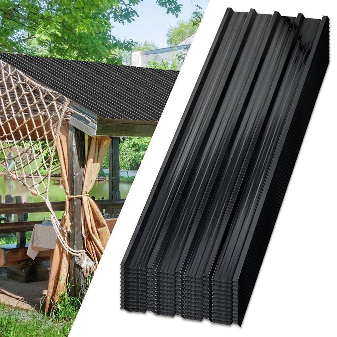 24x Trapezblech Metall Dachplatten für 14.24 m², Stahlblech Profilblech für Carports, Gerätehäuser und Dächer, Wellenprofil Dachblech - Anthrazi