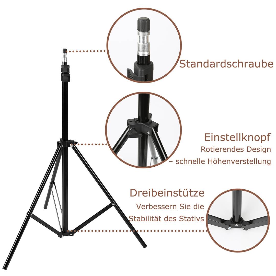 3x2M Hintergrundsystem Fotostudio Hintergrund Teleskop Profi Fotografie Ständer Stativ Komplettset Tasche Set