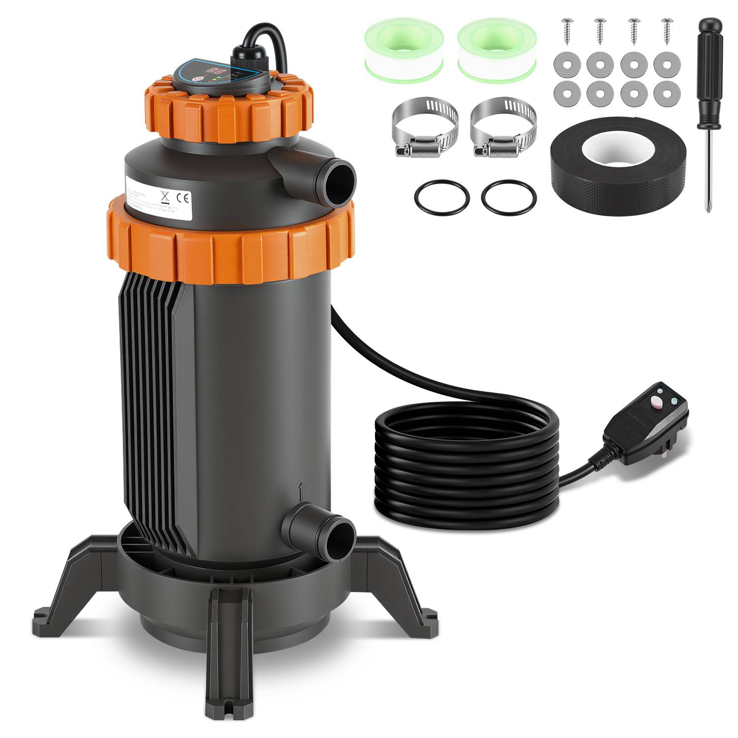 Poolheizer elektrisch mit RCD-Schutz & Temperaturkontrolle