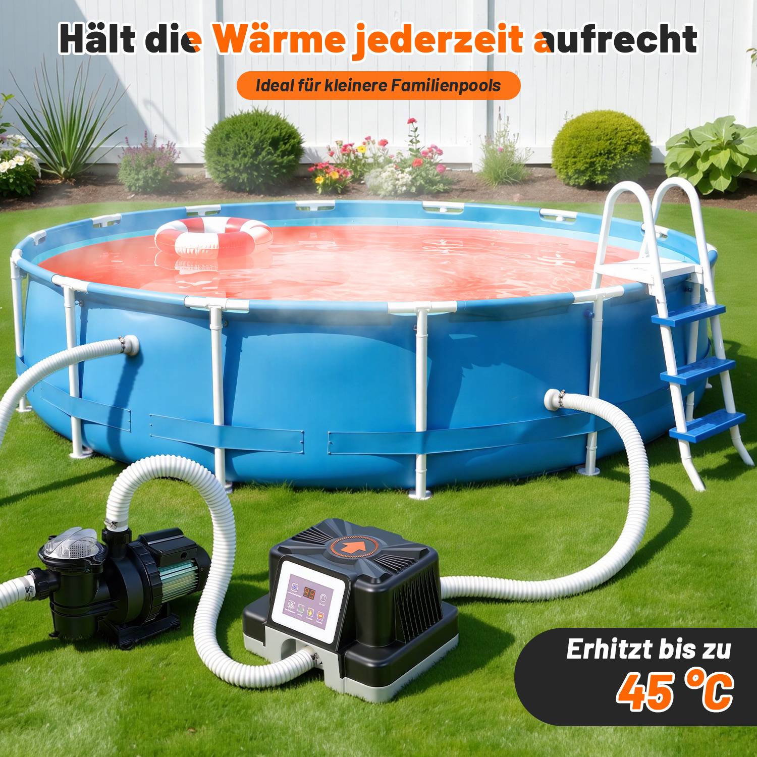 Poolheizer elektrisch 3 kW für 32-38 mm Poolschlauch