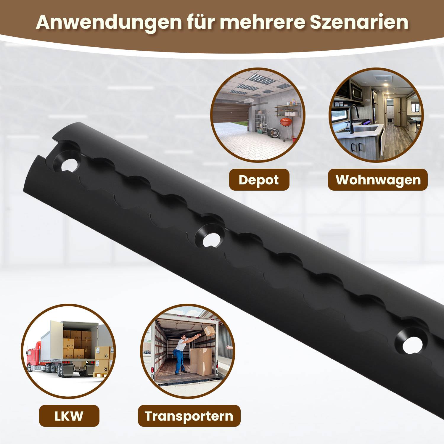 Airlineschienen 1 m Alu Zurrschiene für Ladungssicherung schwarz