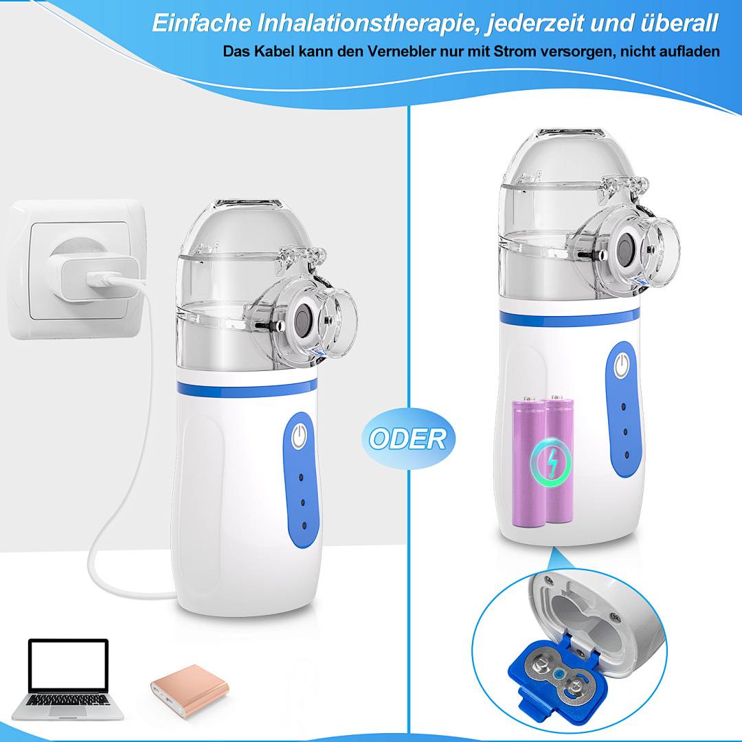Inhalator Inhaliergerät Vernebler für Erwachsene Kinder Zerstäuber Inhalationsgerät Mini-Inhalator Medizinischer Kompakt-Inhalator Nano Husten