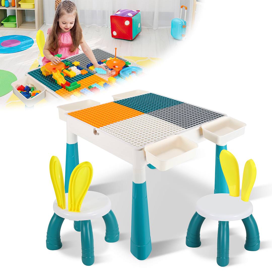 Kindermöbel Kindersitzgruppe Kindertisch mit 2 Stühle Kinder Tabelle Kleinkind Schreibtisch Bausteintisch Tisch