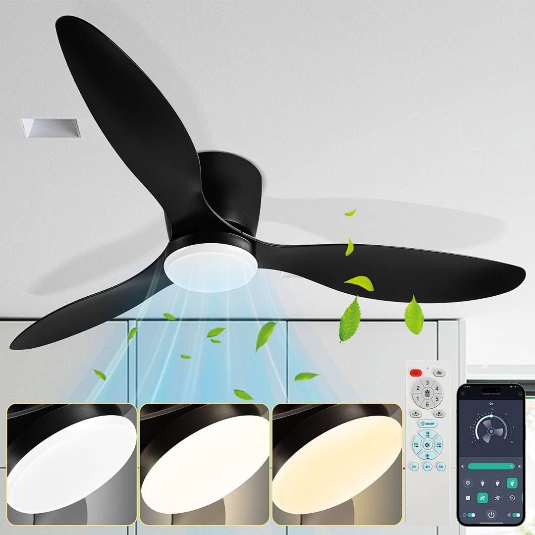 Deckenventilator LED Deckenlampe Ventilator mit Beleuchtung Fernbedienung Schlafzimmer Lüfter mit Fernbedienung Dimmbar
