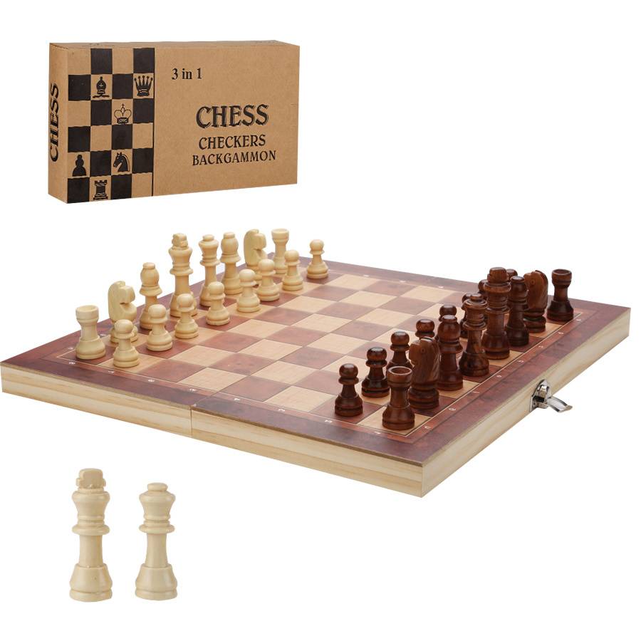 Schachspiel Schach 3 in1 29*29CM Backgammon Dame Schach Schachspiel Würfel Spielbrett Geschenk Albatros