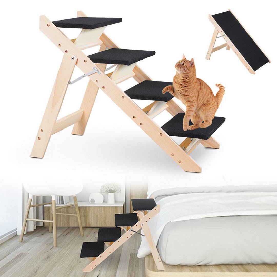 Hundetreppe Hunderampe 2 in 1 Faltbar Einstiegshilfe Tiertreppe Tierrampe Haustiertreppe Rampe Einstieghilfe