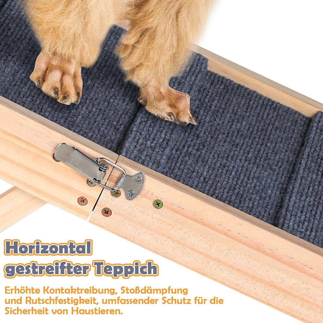 Hunderampe Hundetreppe Klappbar aus Holz Auto Einstiegshilfe Tiertreppe Tierrampe Autorampe Haustiertreppe