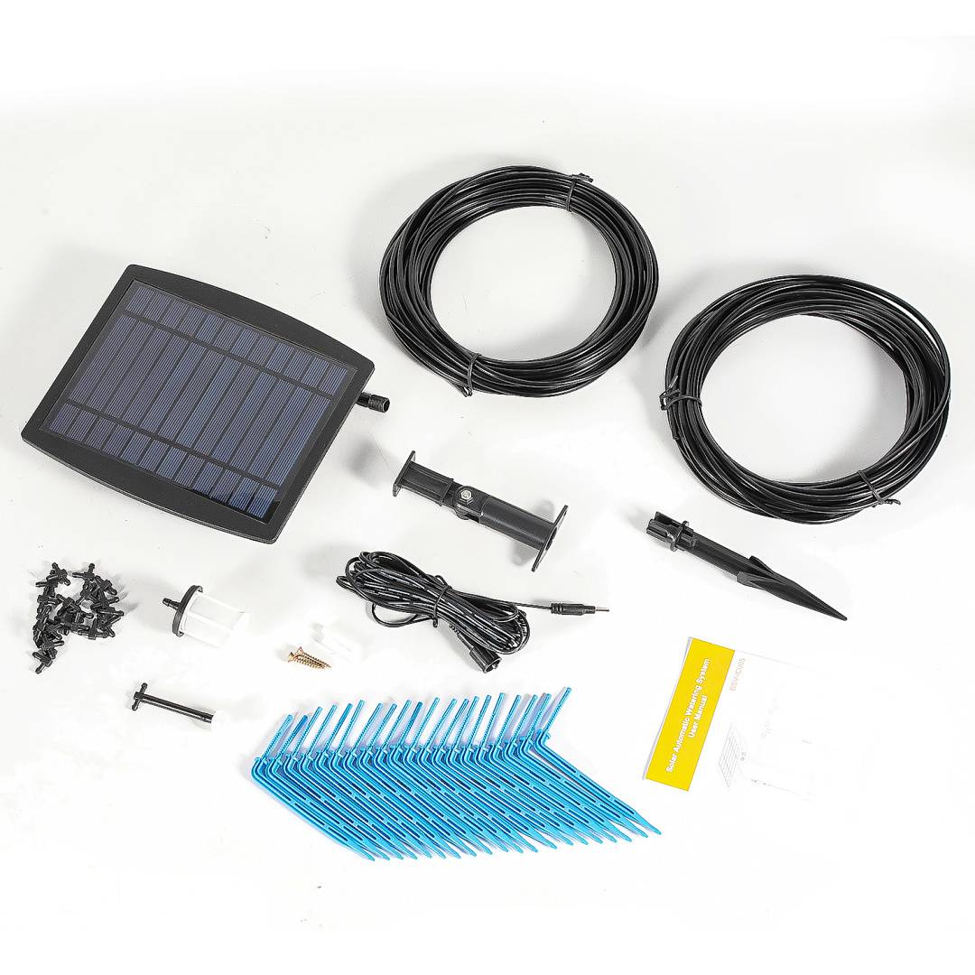 Solar Bewässerungssystem Automatisch Pflanzenbewässerung 20 Tropfer Bewässerung Timer Doppelpumpe Bewässerungssystem Wasserspender Bewässerung m