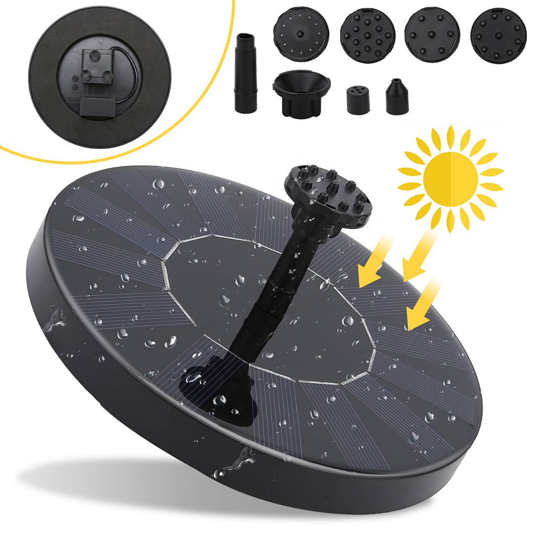 Solarpumpe Teichpumpe Solar Springbrunnen 190L/H Fontäne Garten Wasserspiel Brunnen Pumpe solar springbrunnen