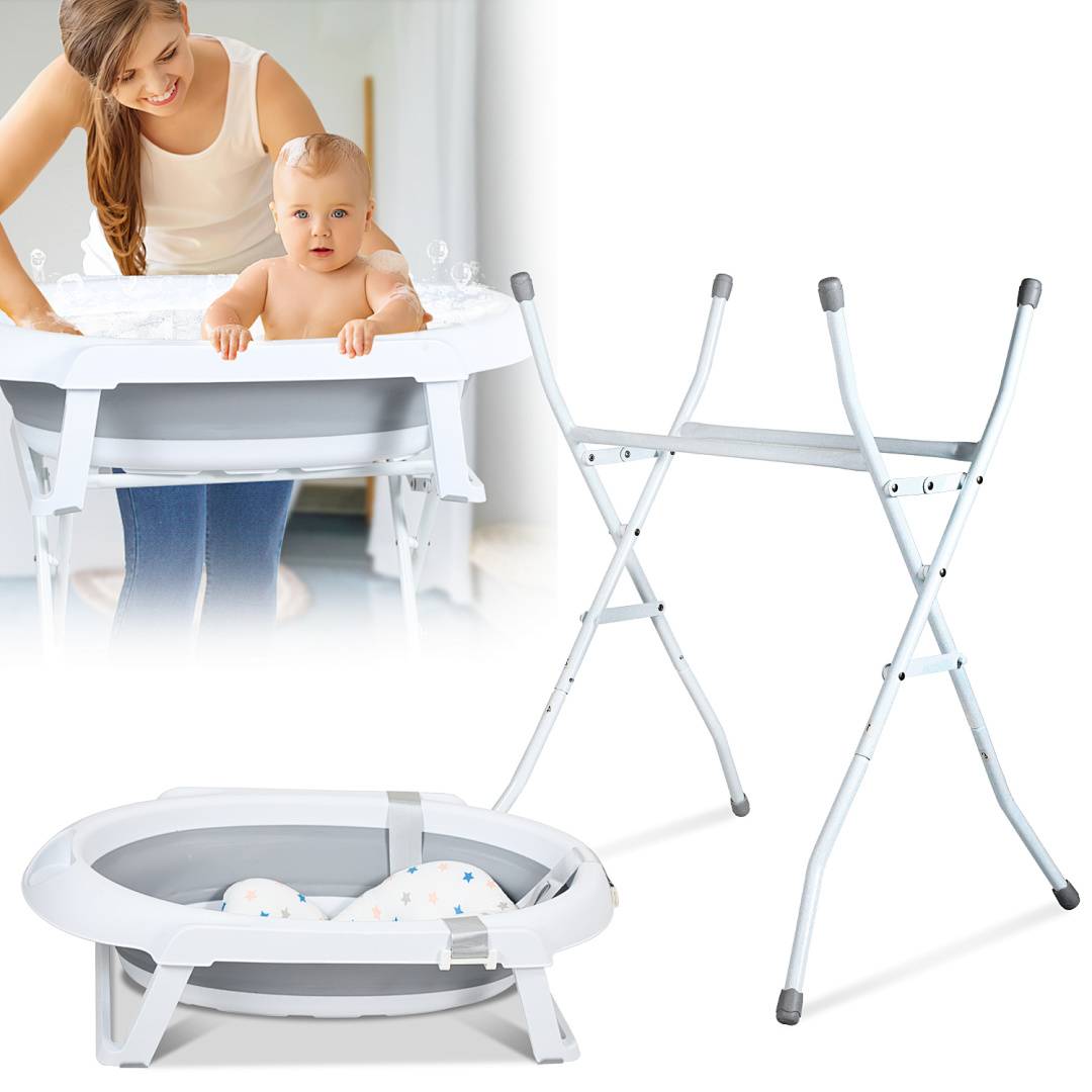 Baby Badewanne Babywanne Faltbare mit Ständer Wanne Tub Kinderbadewanne Dusche Wanne Reisebadewanne Anti-Rutsch