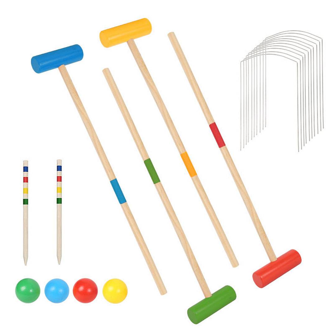 Krocket spiel Croquet für 4 Spieler aus Holz Gartenspiel Krocketspiel Garden Crocket Erwachsene & Kids