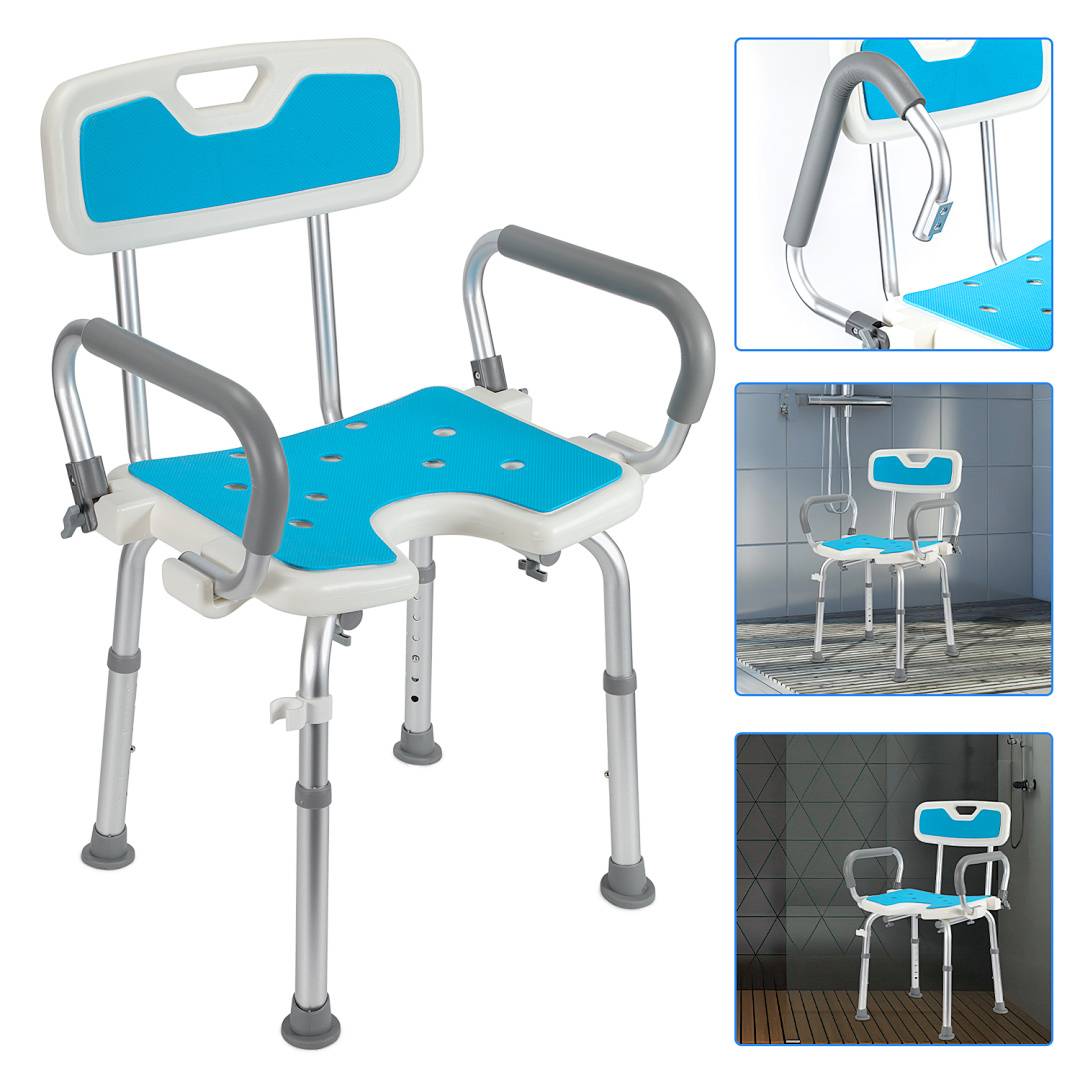 Badhocker Duschhocker Höhenverstellbarer mit matte Badestuhl Verstellbar Badehilfe Duschstuhl Quadrat Duschsitz