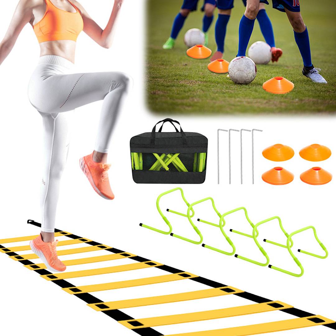 Koordinationsleiter Fußball Agility Training 42cm Markierungshütchen Leiter Trainingsleiter Hürden Set Sprossen